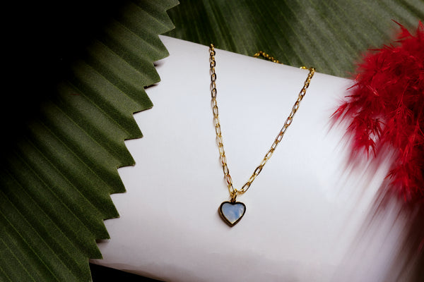Pearl Blue Heart Pendant