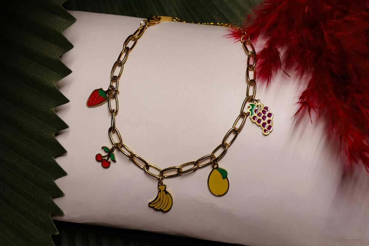 Grape Charm Chain Bracelet