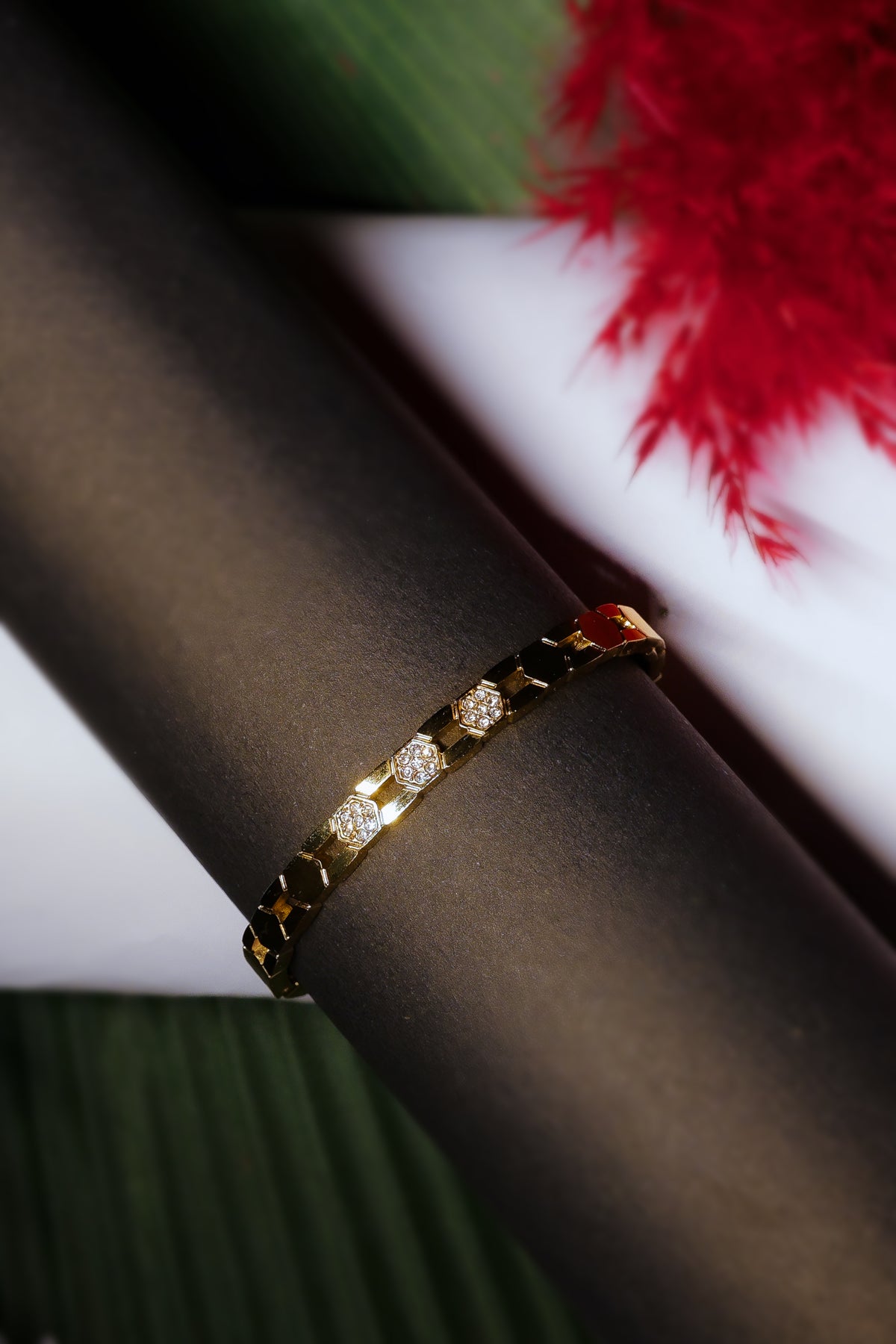White Floral Diamond Bracelet