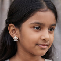 White Floral Earrings 2